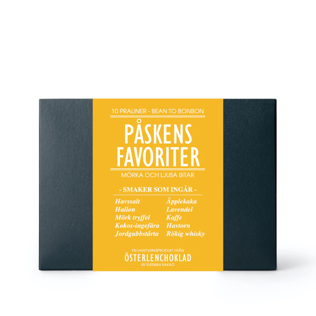 Presentbox till påsk med 10 chokladpraliner Svenska Kakao