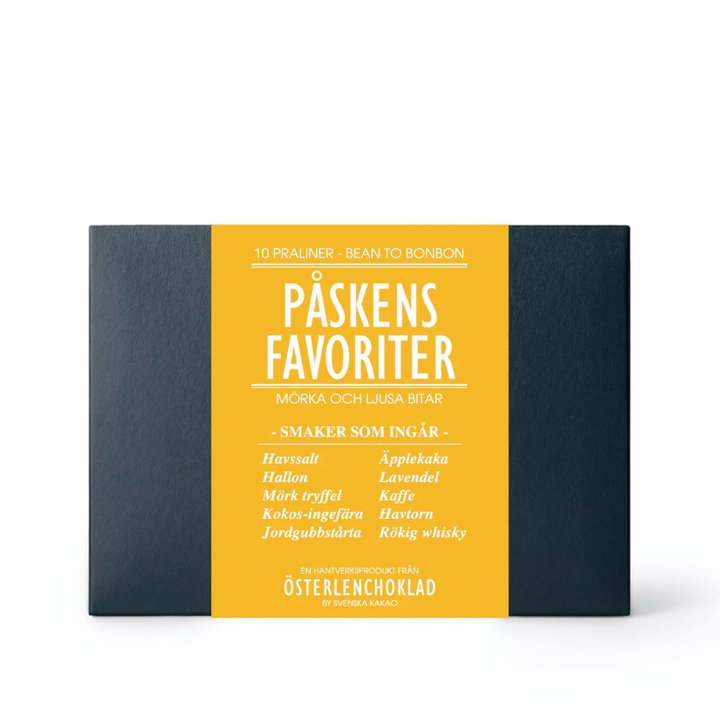 Presentbox till påsk med 10 chokladpraliner Svenska Kakao