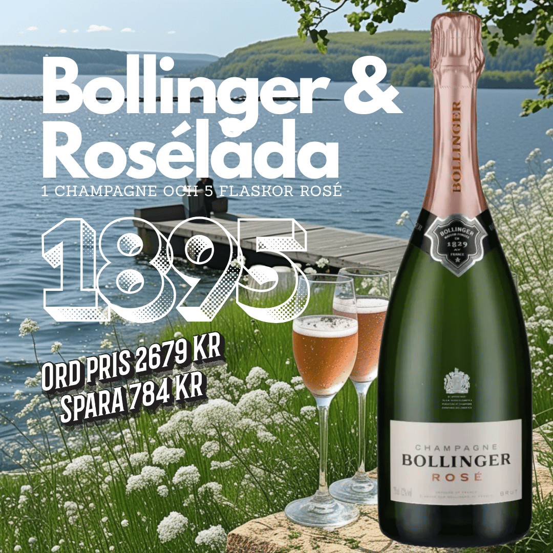Bollinger Rosé och Rosévin (6 flaskor) Amfora