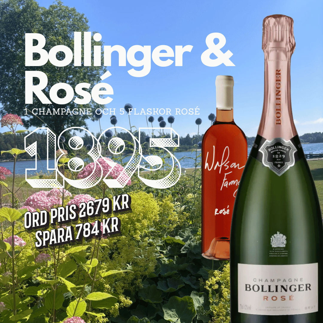 Bollinger Rosé och Rosévin (6 flaskor) Amfora
