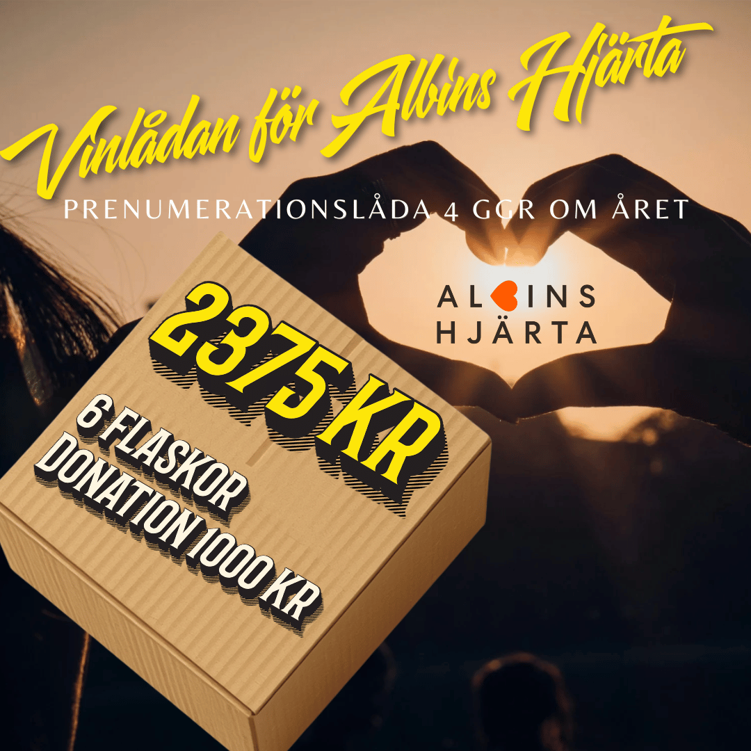 Vinlådan för Albins Hjärta – 6 flaskor, prenumerationslåda Amfora